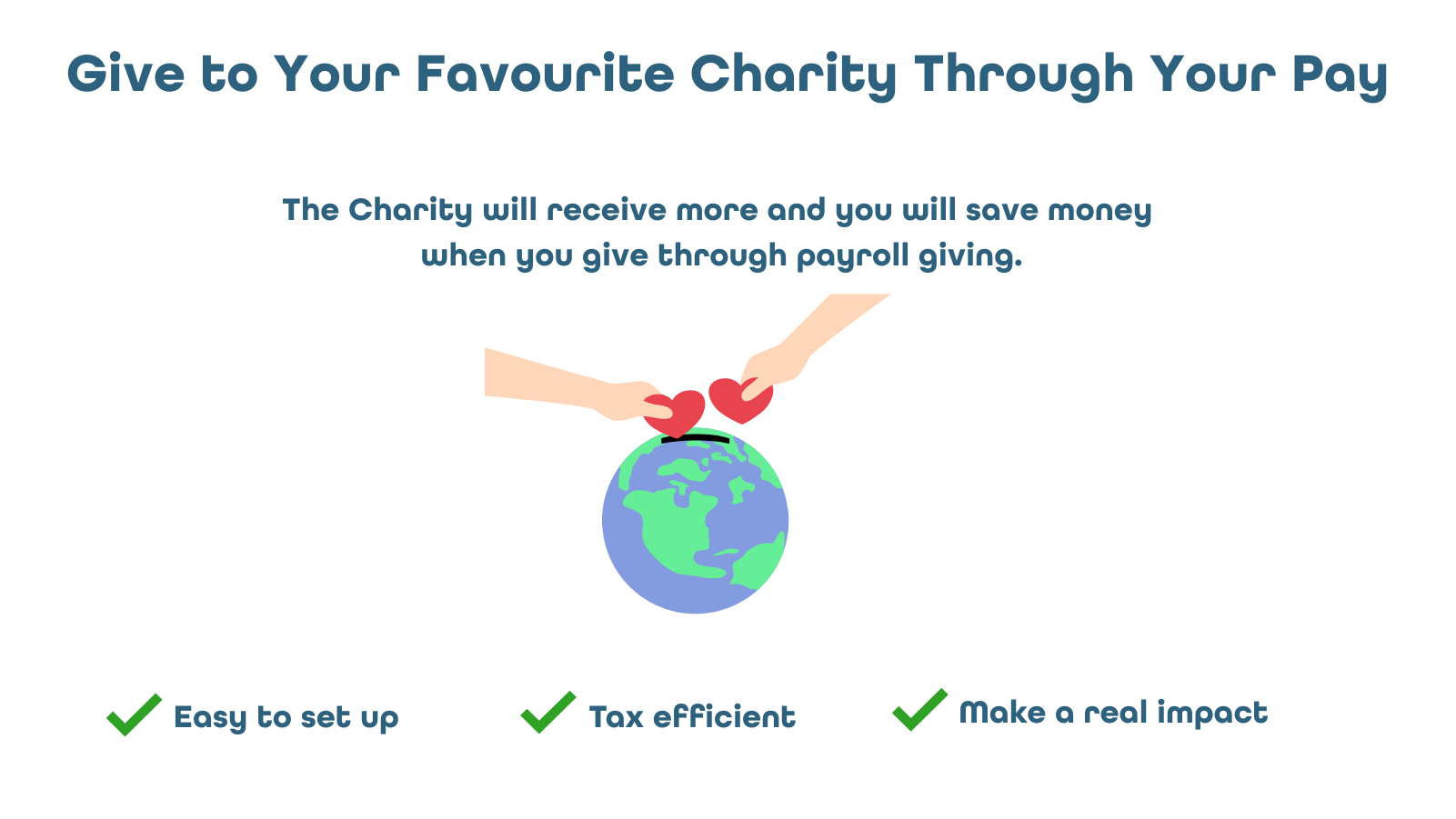 Give to your favourite charity through your pay world image